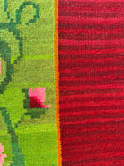 Handwoven Green Floral Bessarabian Wool Rug, 275x140 cm, view 9