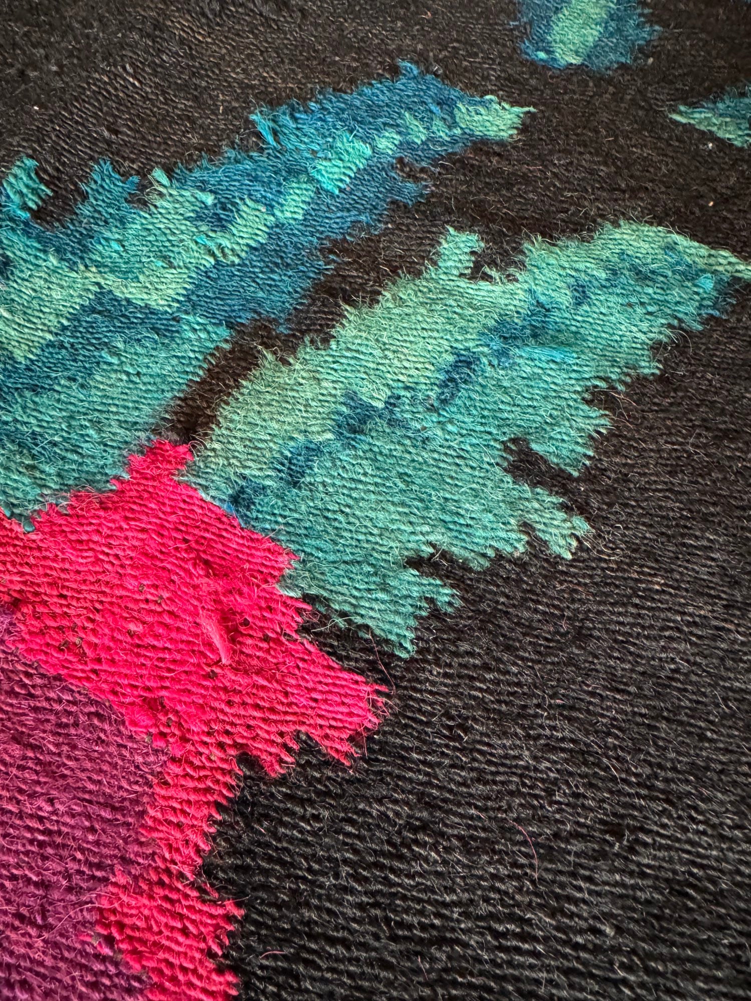 Vintage Black Floral Maramureș Wool Rug, 200x120 cm, view 8