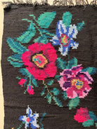Vintage Black Floral Maramureș Wool Rug, 200x120 cm, view 9
