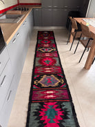 Vintage Geometric Maramureș Wool Runner Rug, 370x68 cm, view 12