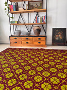 Vintage Green Geometric Romanian Wool Rug, 200x162 cm, view 14