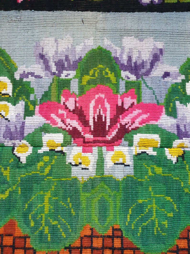 Handwoven Gray Floral Romanian Wool Rug, 239x155 cm, view 7