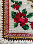 Cross-Stitch Rose Tablecloth, Romanian Folk, 89x84 cm, view 2