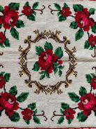 Cross-Stitch Rose Tablecloth, Romanian Folk, 89x84 cm, view 4