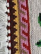Cross-Stitch Rose Tablecloth, Romanian Folk, 89x84 cm, view 7