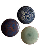Horezu Ceramic Plate, Spiral Design, 21 cm
