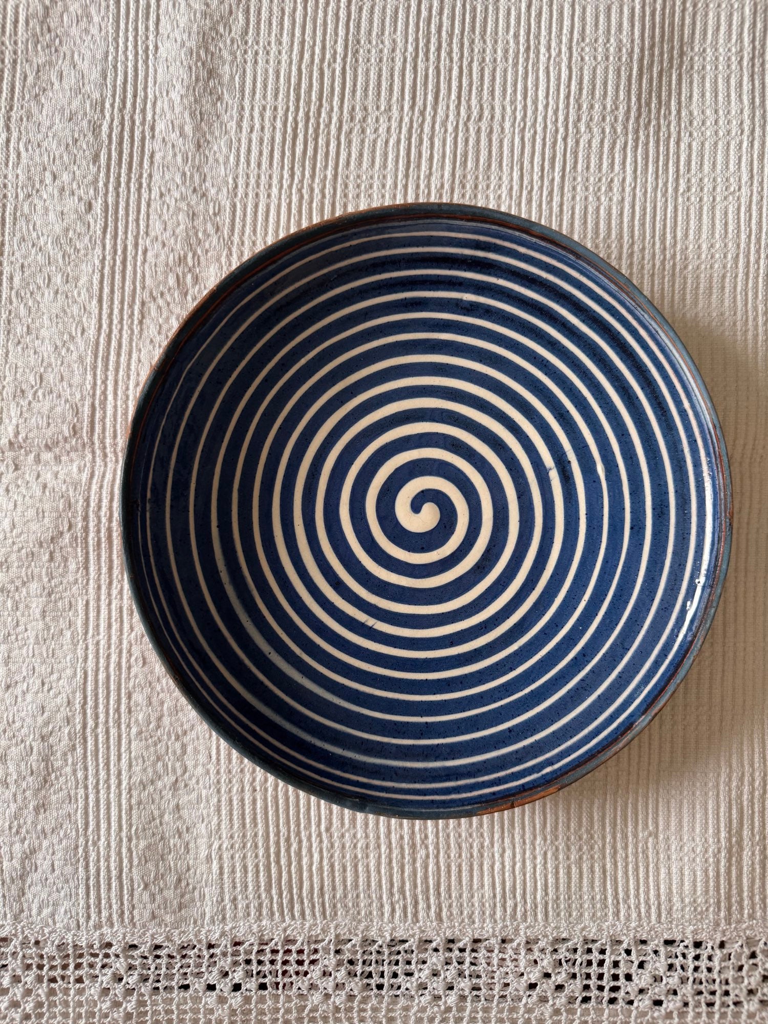 Horezu Ceramic Plate, Spiral Design, 21 cm, view 10