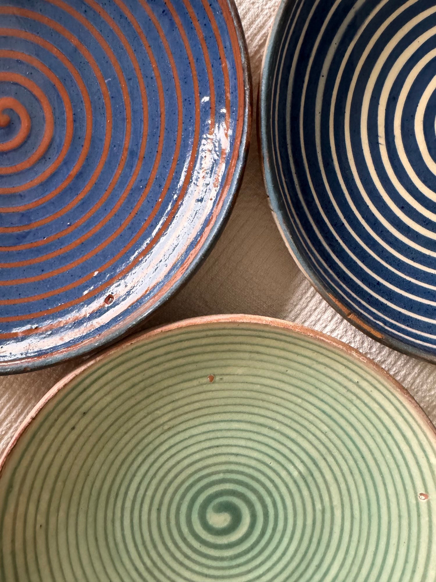 Horezu Ceramic Plate, Spiral Design, 21 cm, view 2