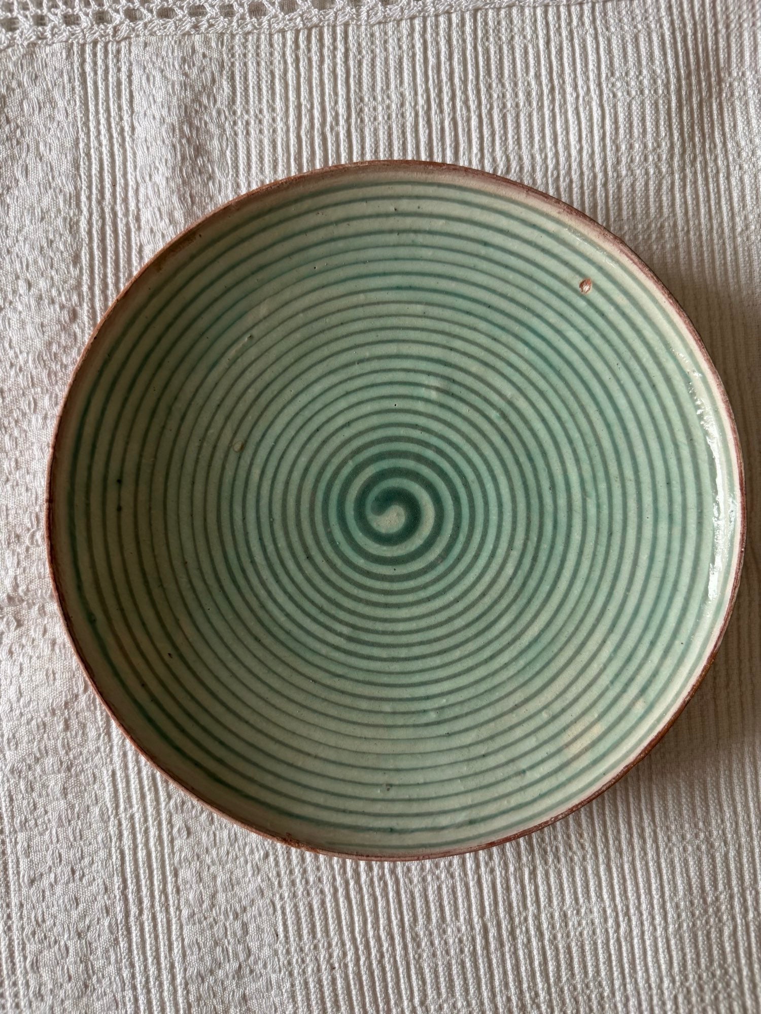 Horezu Ceramic Plate, Spiral Design, 21 cm, view 4