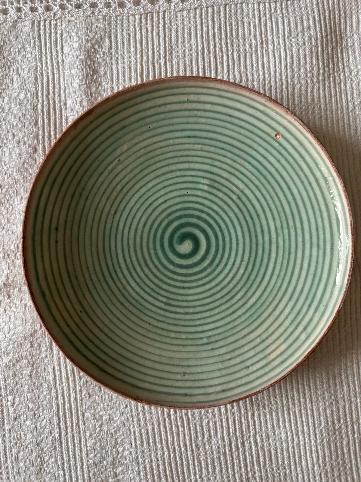 Horezu Ceramic Plate, Spiral Design, 21 cm, view 4