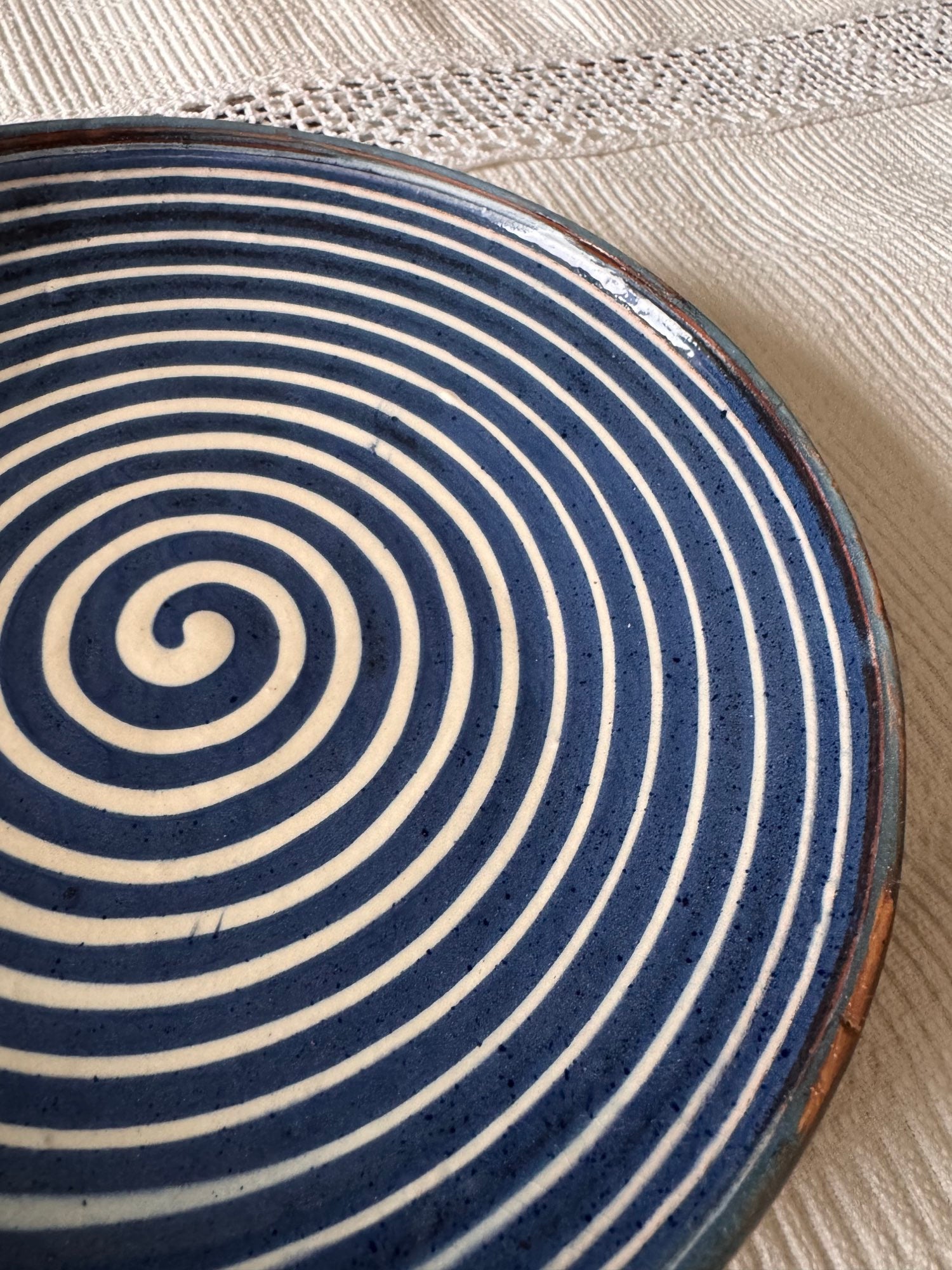 Horezu Ceramic Plate, Spiral Design, 21 cm, view 9
