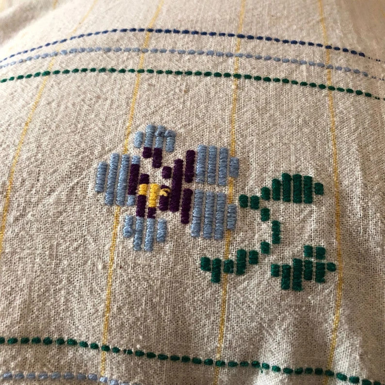 Handwoven Floral Pillow Case, Romania, 44x38 cm, view 10