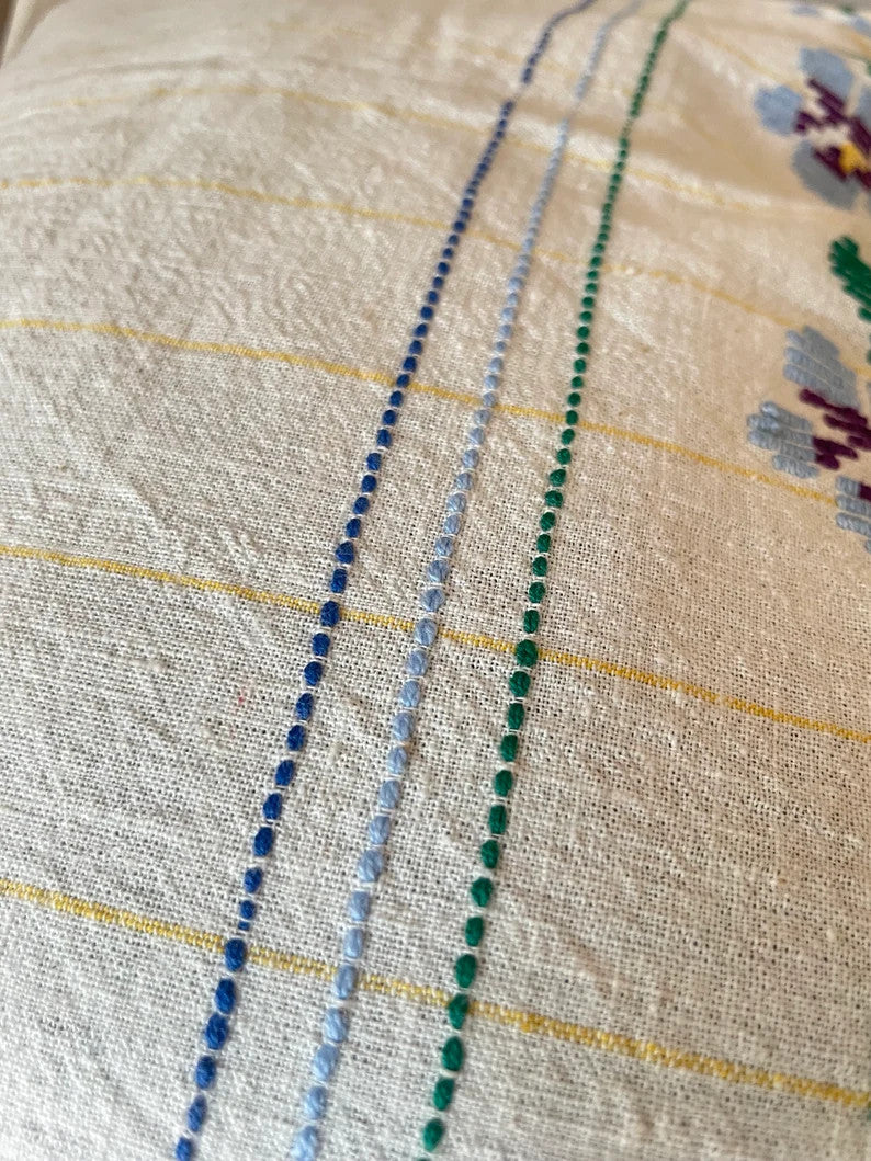 Handwoven Floral Pillow Case, Romania, 44x38 cm, view 5
