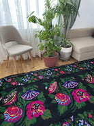 Handwoven Floral Romanian Wool Rug, 294x146 cm, view 3