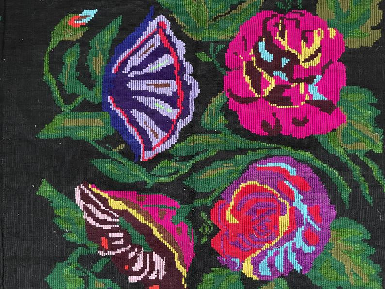Handwoven Floral Romanian Wool Rug, 294x146 cm, view 8