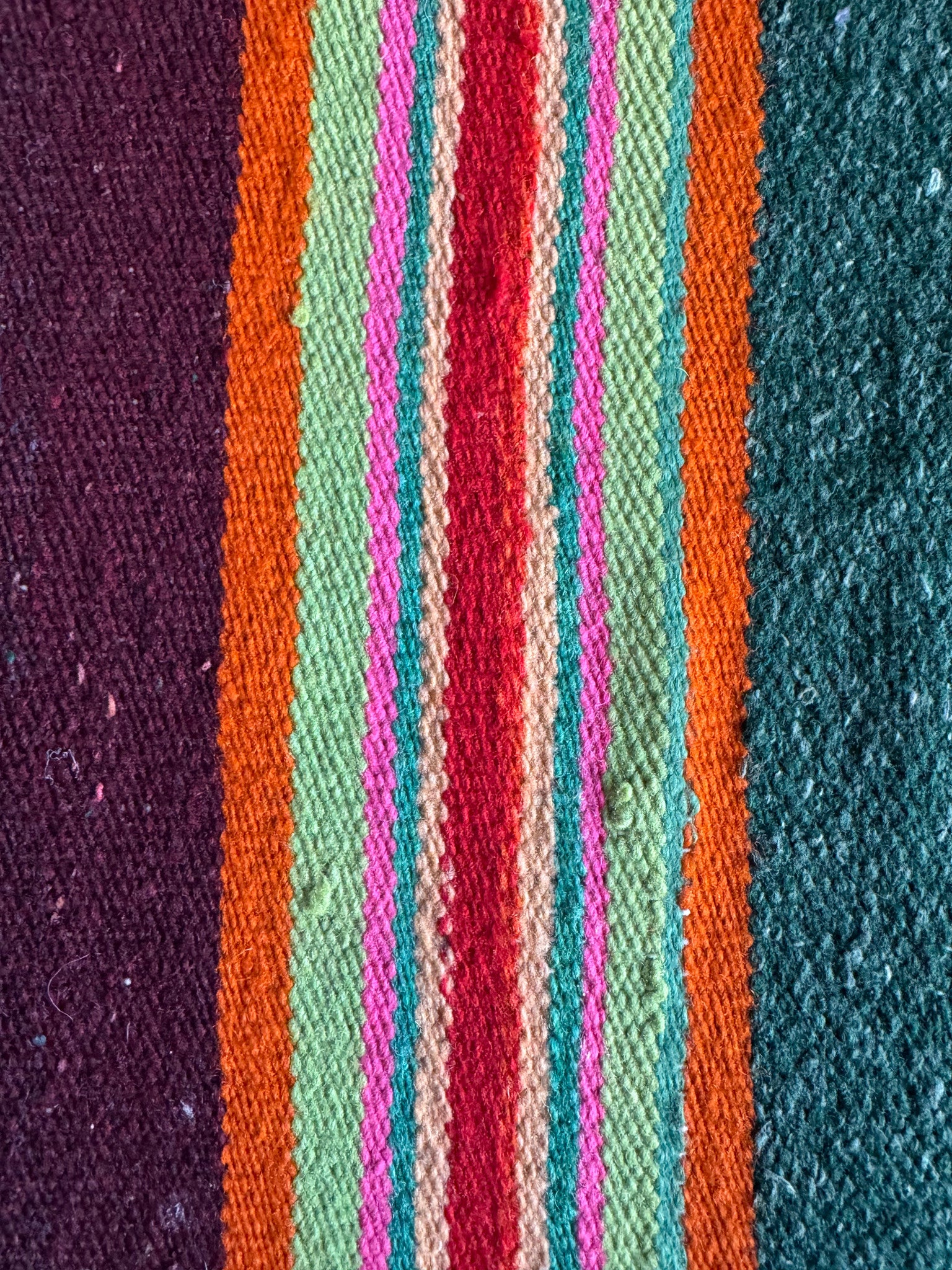 Vintage Green Striped Romanian Wool Runner Rug, 220x75 cm, view 10
