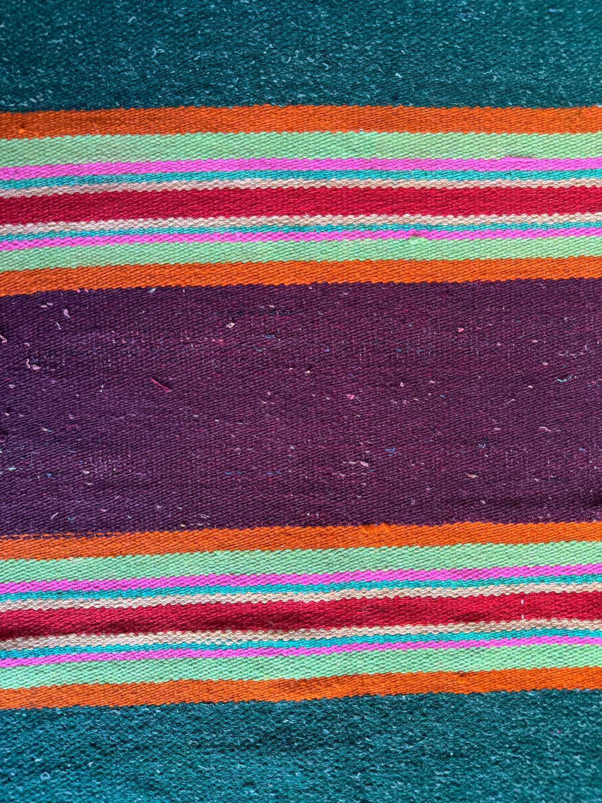 Vintage Green Striped Romanian Wool Runner Rug, 220x75 cm, view 7