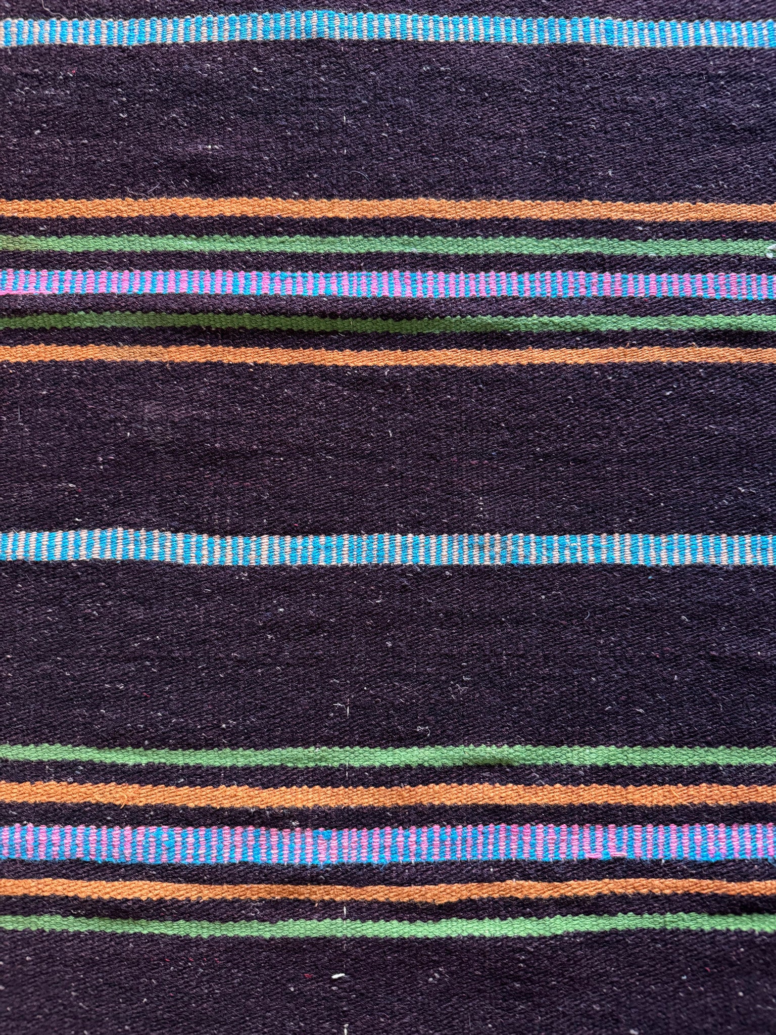 Vintage Brown Striped Romanian Wool Runner Rug, 213x80 cm, view 4