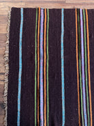 Vintage Brown Striped Romanian Wool Runner Rug, 213x80 cm, view 9
