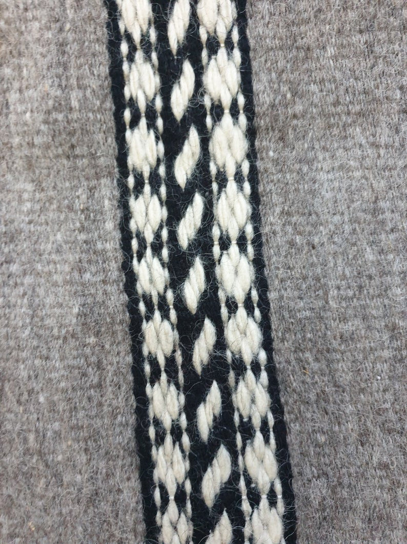 Vintage Gray Geometric Romanian Wool Rug, 228x154 cm, view 8