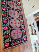Handwoven Floral Transylvanian Wool Runner Rug, 328x140 cm, view 13