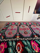 Handwoven Floral Transylvanian Wool Runner Rug, 328x140 cm, view 7