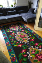 Vintage Blue Floral Romanian Wool Runner Rug, 435x145 cm, view 4