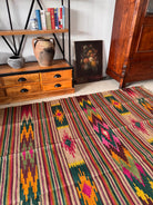 Handwoven Geometric Maramureș Hemp Kilim Rug, 195x135 cm, view 5
