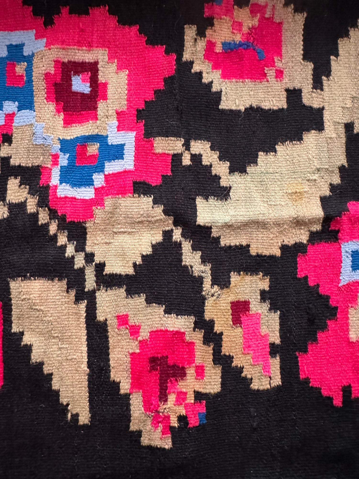 Vintage Pink Floral Maramureș Rug, 162x125 cm, view 11