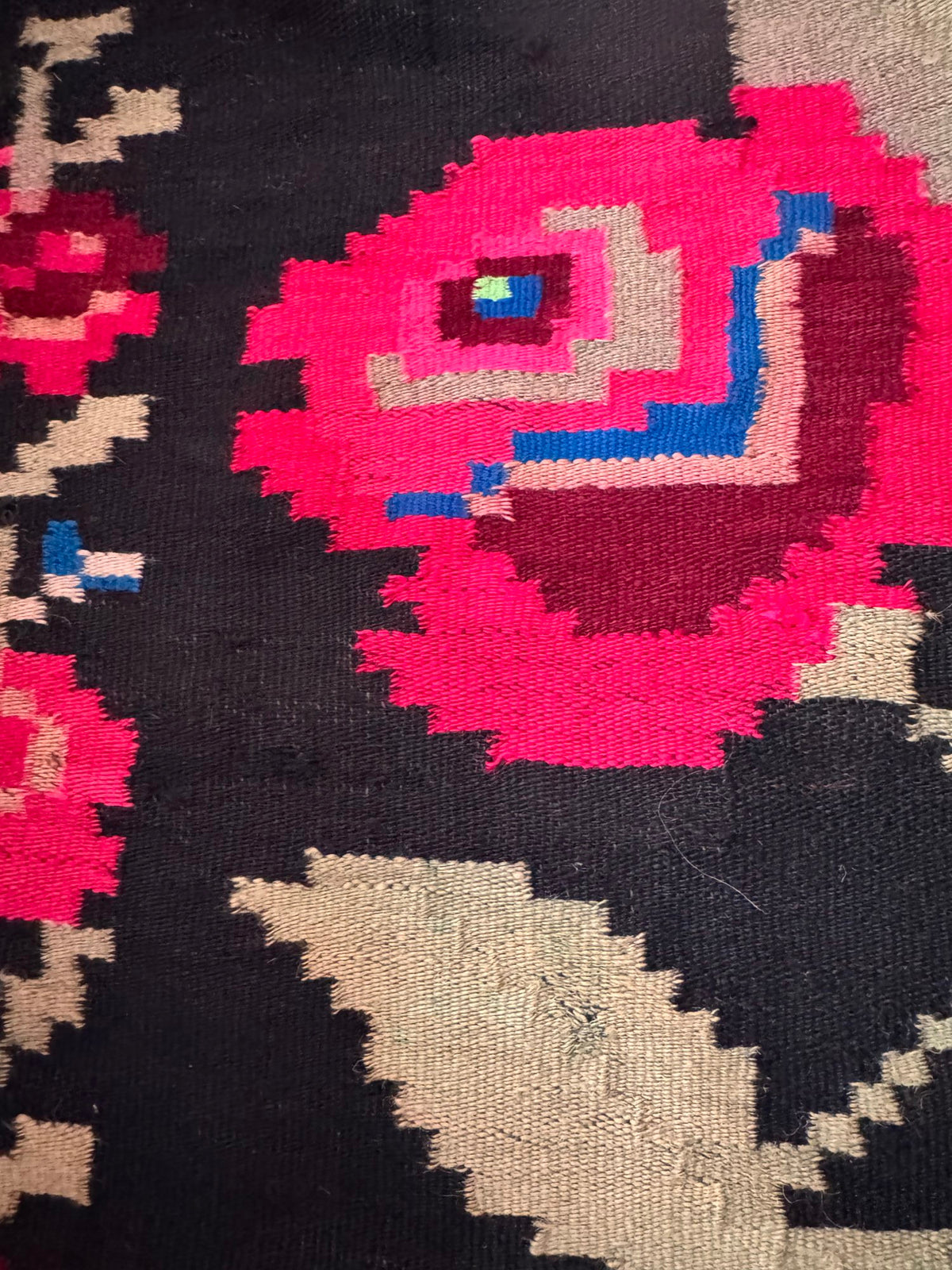 Vintage Pink Floral Maramureș Rug, 162x125 cm, view 6
