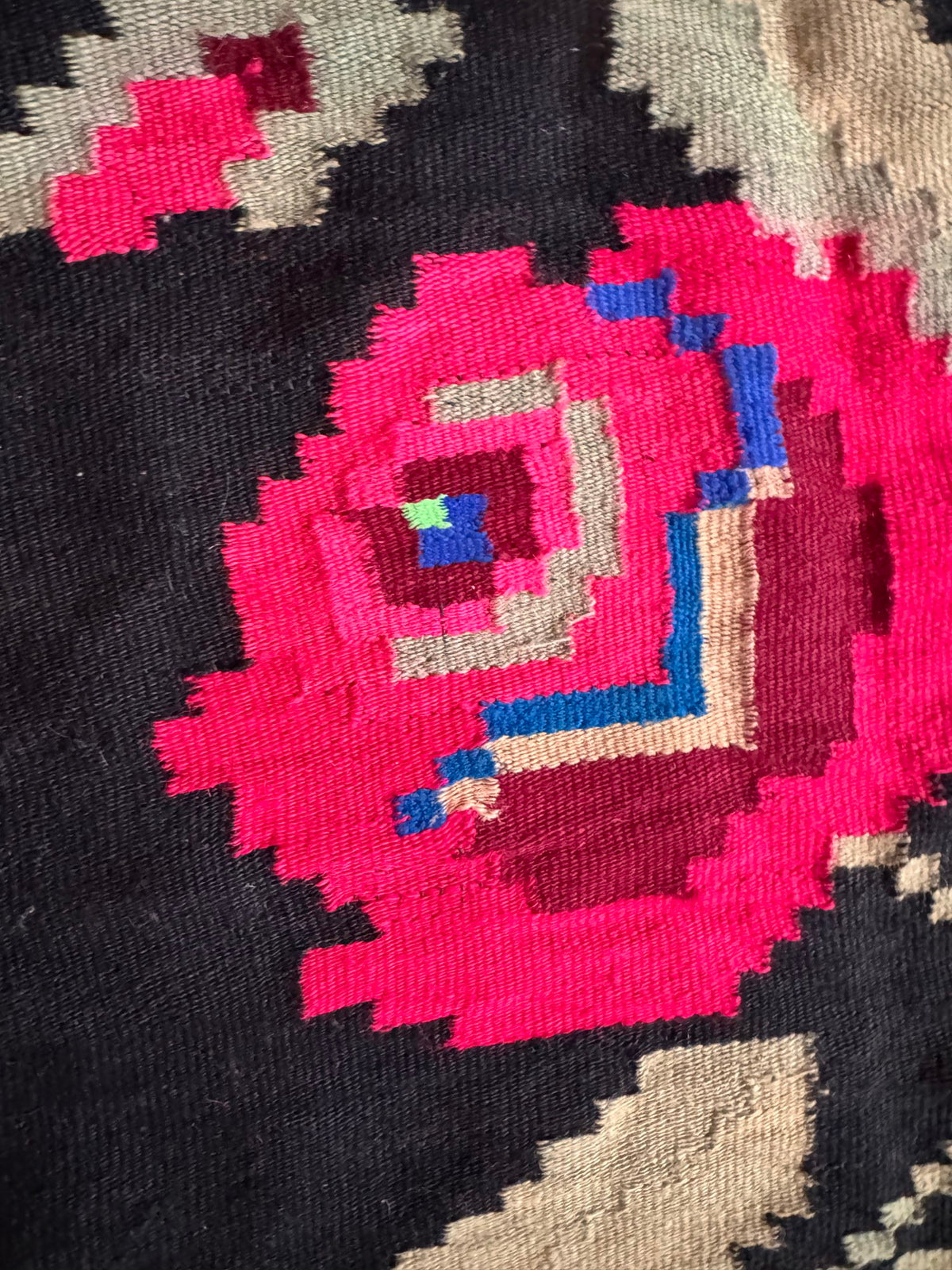 Vintage Pink Floral Maramureș Rug, 162x125 cm, view 8