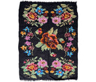 Vintage Black Floral Maramureș Wool Rug, 186x130 cm