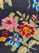 Vintage Black Floral Maramureș Wool Rug, 186x130 cm, view 3