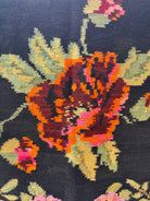 Vintage Black Floral Maramureș Wool Rug, 186x130 cm, view 6