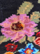 Vintage Black Floral Maramureș Wool Rug, 186x130 cm, view 8