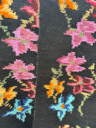 Vintage Black Floral Maramureș Wool Rug, 186x130 cm, view 9