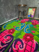 Handwoven Floral Maramureș Wool Kilim Rug, 226x168 cm, view 10