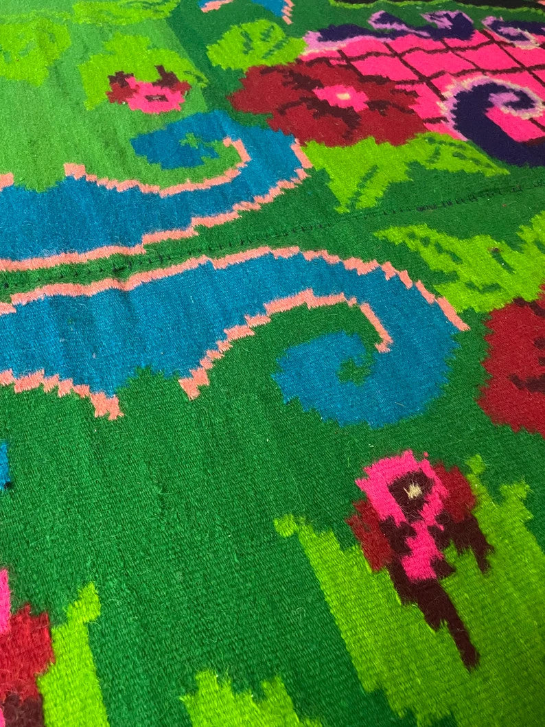 Handwoven Floral Maramureș Wool Kilim Rug, 226x168 cm, view 14