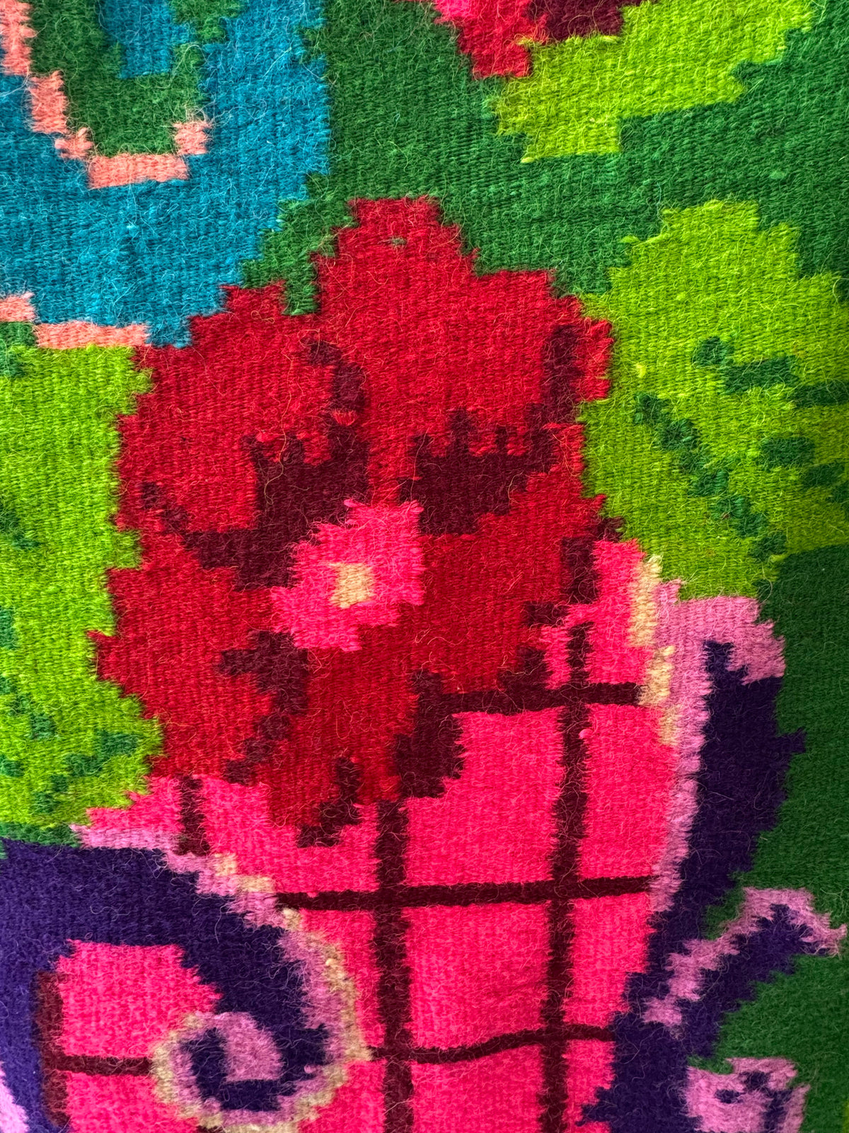 Handwoven Floral Maramureș Wool Kilim Rug, 226x168 cm, view 15