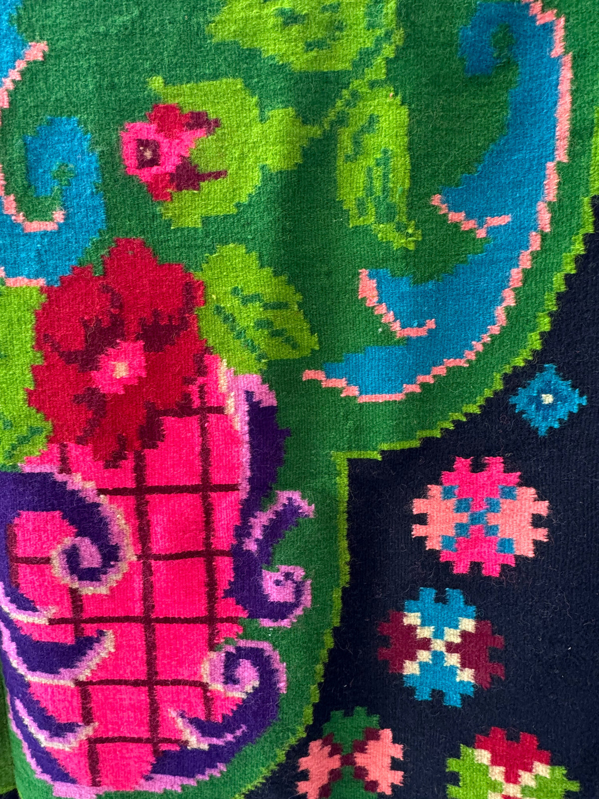Handwoven Floral Maramureș Wool Kilim Rug, 226x168 cm, view 5