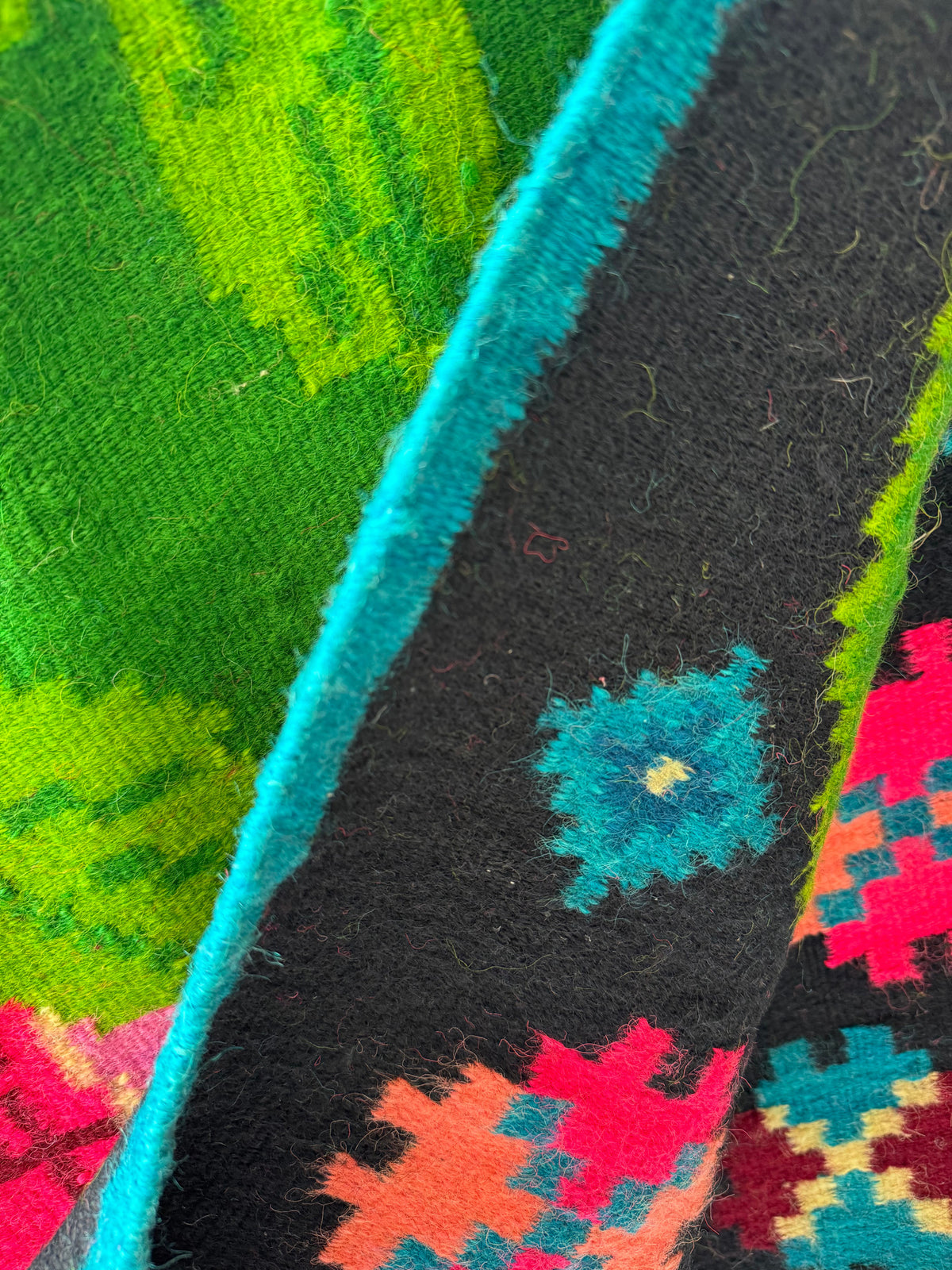 Handwoven Floral Maramureș Wool Kilim Rug, 226x168 cm, view 7