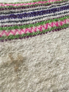 Handwoven White Striped Maramureș Wool Rug, 227x134 cm, view 5