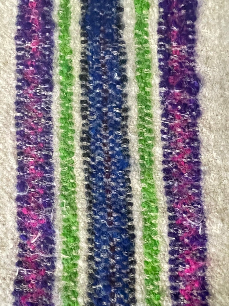 Handwoven White Striped Maramureș Wool Rug, 227x134 cm, view 6