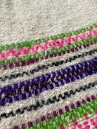 Handwoven White Striped Maramureș Wool Rug, 227x134 cm, view 9