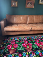 Vintage Black Floral Moldavian Wool Runner Rug, 215x95 cm, view 3