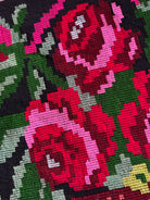 Vintage Black Floral Moldavian Wool Runner Rug, 215x95 cm, view 4