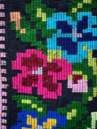 Vintage Black Floral Moldavian Wool Runner Rug, 215x95 cm, view 7