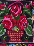 Vintage Black Floral Moldavian Wool Runner Rug, 215x95 cm, view 8