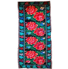 Vintage Black Floral Moldavian Wool Runner Rug, 228x100 cm