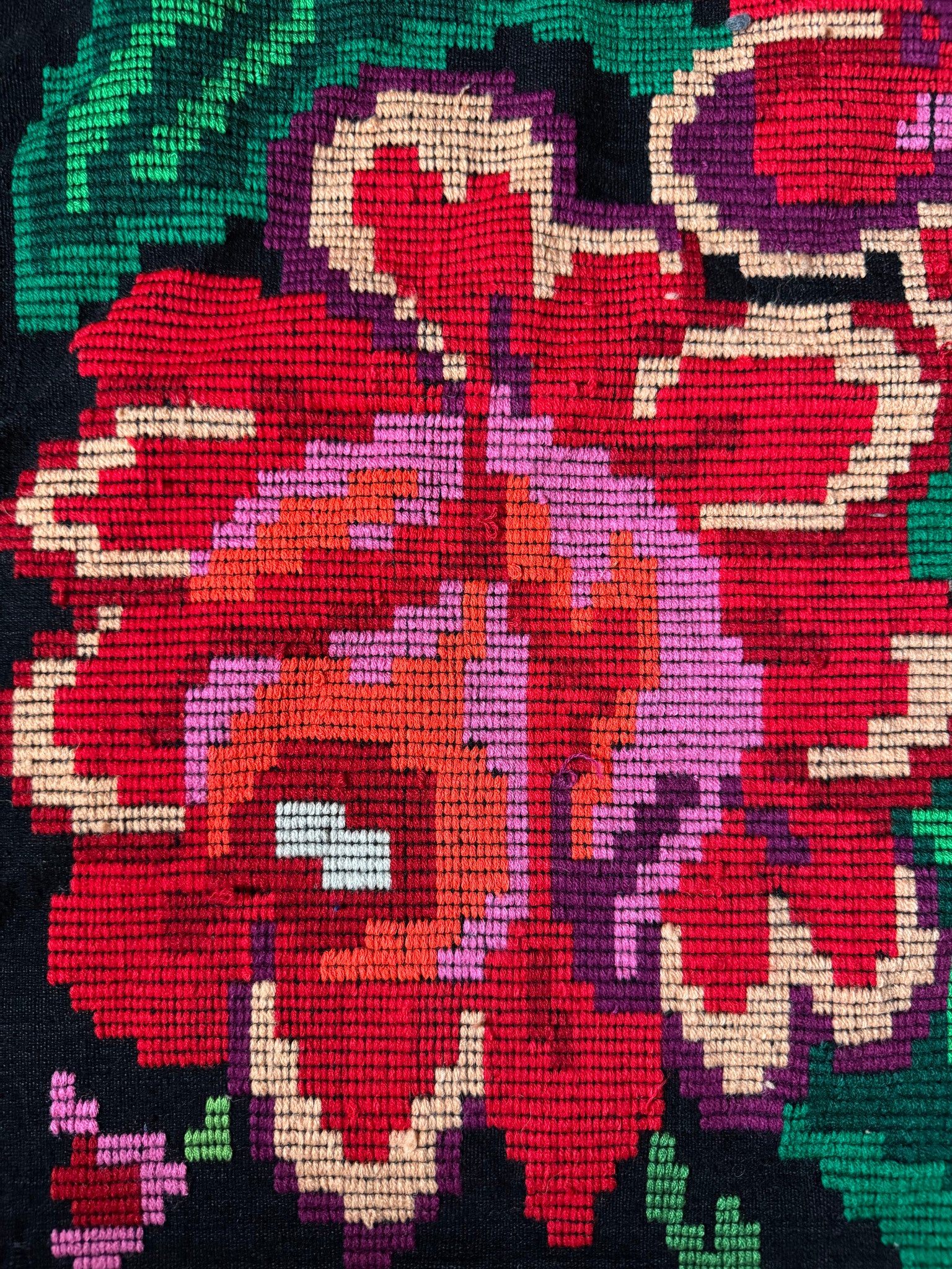 Vintage Black Floral Moldavian Wool Runner Rug, 228x100 cm, view 6